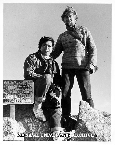 Dr Tim Ealey and Sabah environmental officer Yeo Boon Hai on Mt Kinabulu