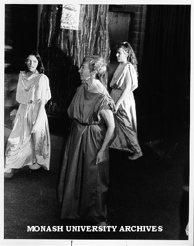 Scene from 'Trojan Women', with Barbara Calton as Hecuba (centre)