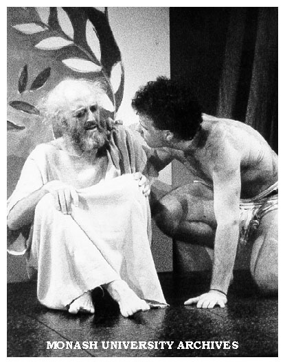 Gloucester (John Leonard, right) and Poor Tom (David James) in 'King Lear'