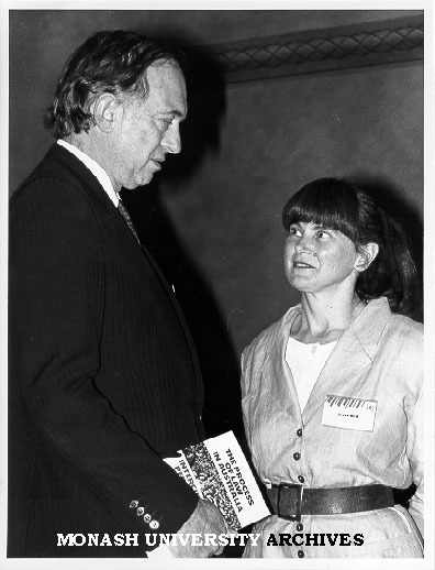 Ms Greta Bird with Mr Justice Gobbo at book launch