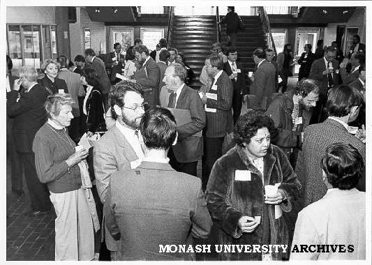Participants at 12th International Congress of Company Law in foyer of Law School