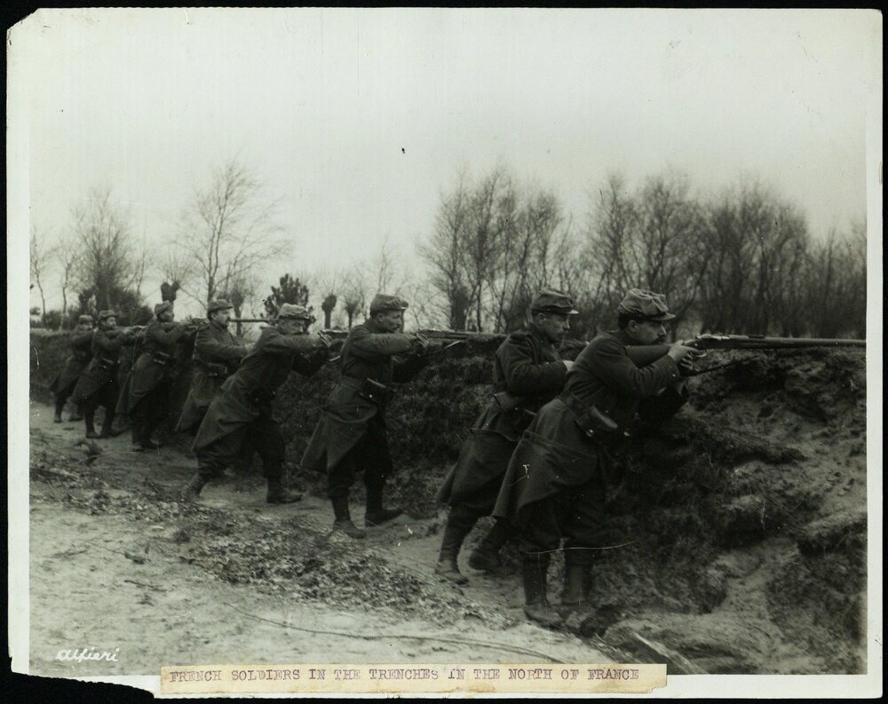 French soldiers in the trenches in the north of France