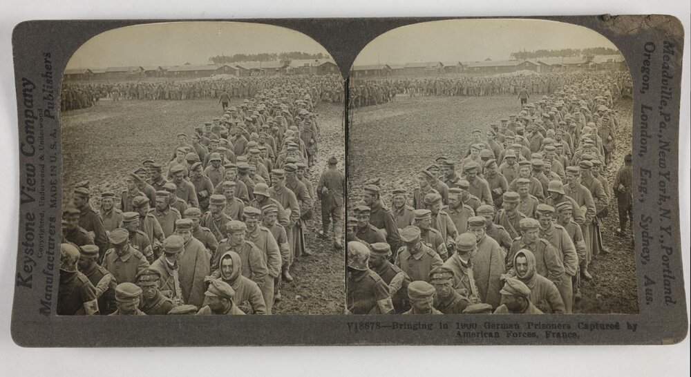Bringing in 1900 German prisoners captured by American forces, France