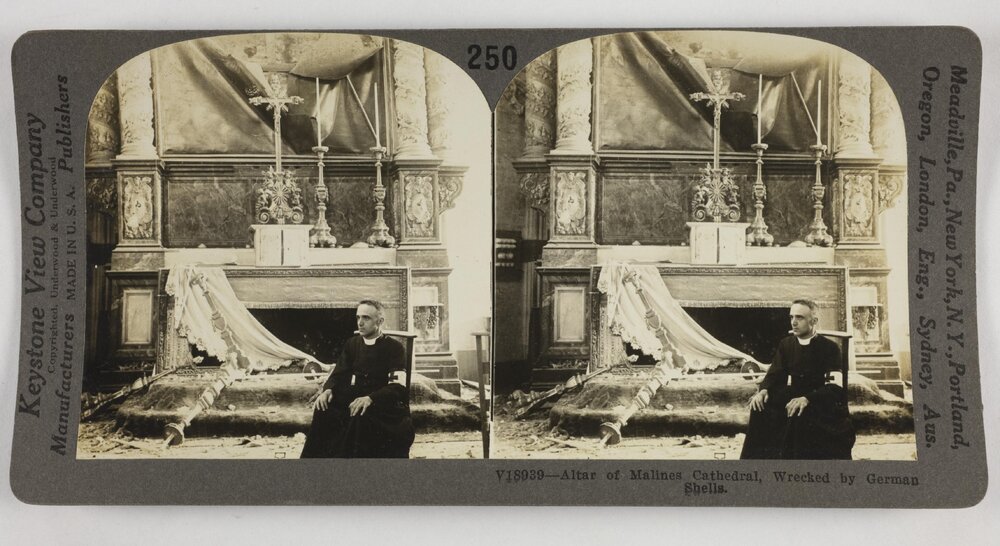 Altar of Malines Cathedral, wrecked by German shells