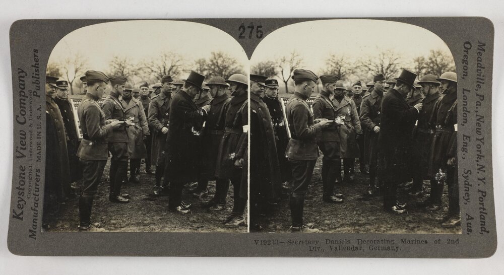 Secretary Daniels decorating Marines of 2nd Div, Vallendar, Germany