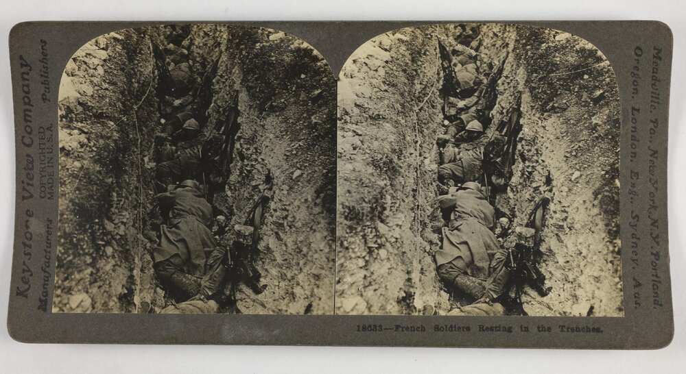 French soldiers resting in the trenches