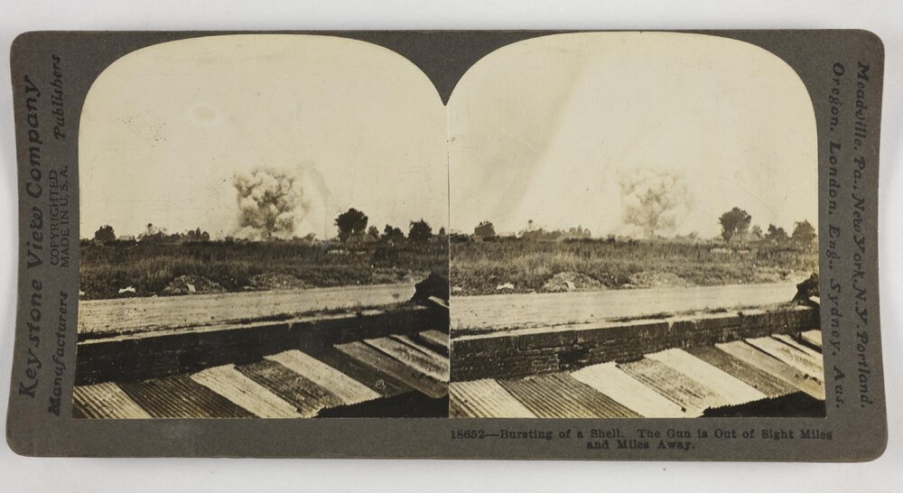 Bursting of a shell.  The gun is out of sight miles andmiles away