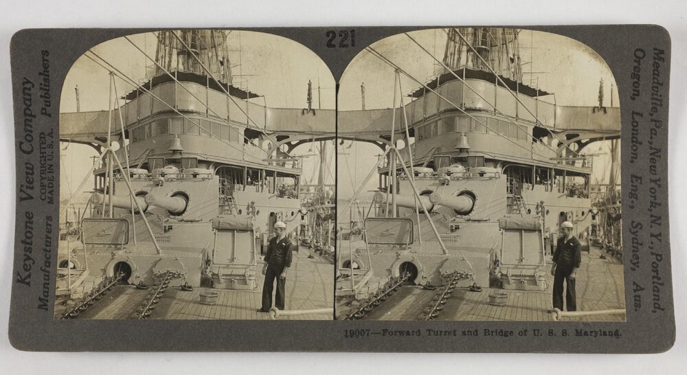 Forward turret and bridge of U.S.S. Maryland