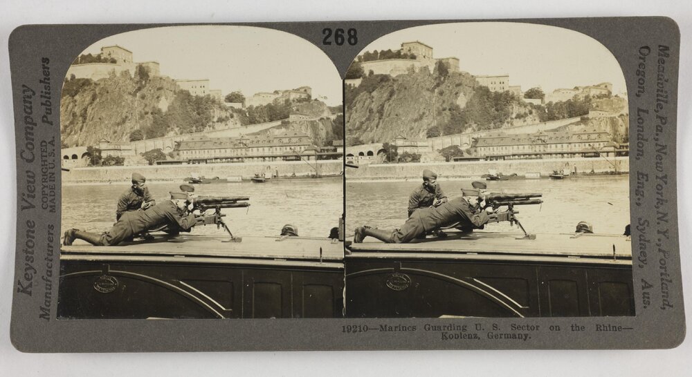 Marines guarding U.S. sector on the Rhine - Koblenz, Germany