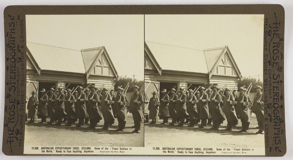 Australian Expeditionary Force, Geelong.  Some of the "Finest soldiers in the World," ready to face anything, anywhere
