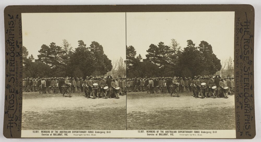 Members of the Australian Expeditionary Force undergoing drill exercise at Ballarat, Vic
