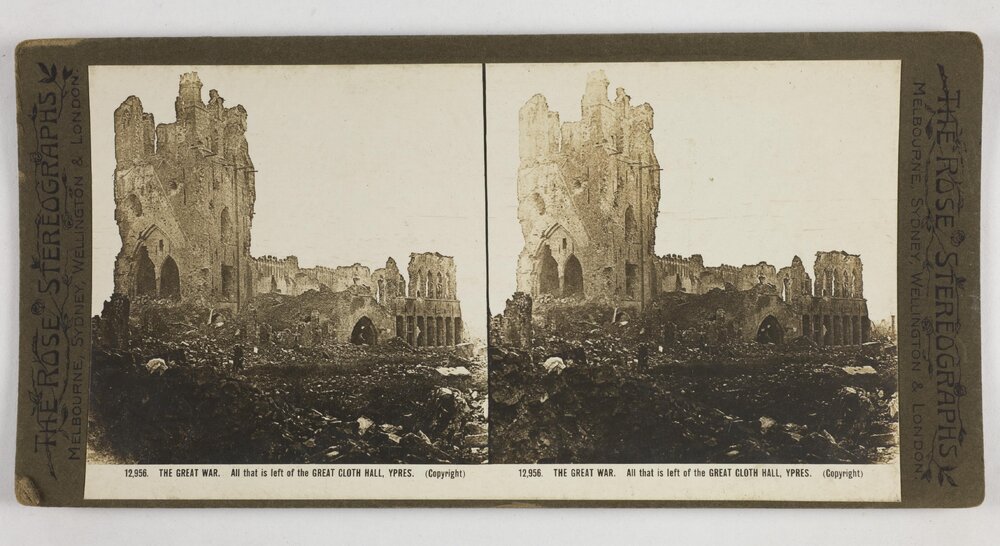 The Great War.  All that is left of the Great Cloth Hall, Ypres