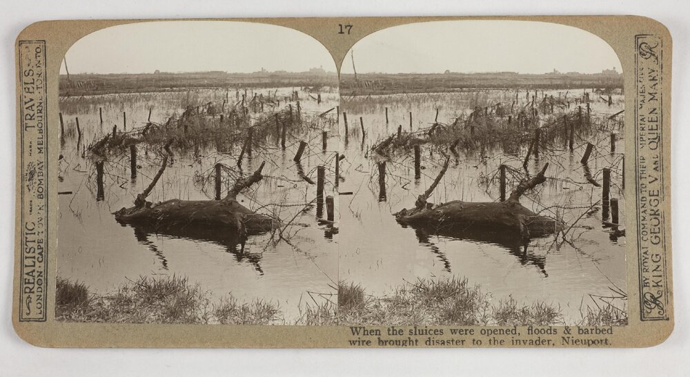 When the sluices were opened, floods &amp; barbed wire brought disaster to the invader, Nieuport