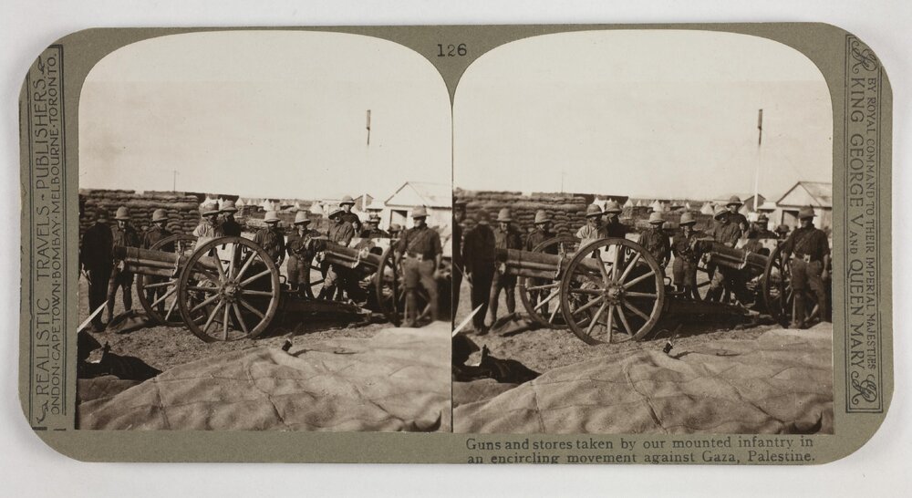 Guns and stores taken by our mounted infantry in an encircling movement against Gaza, Palestine