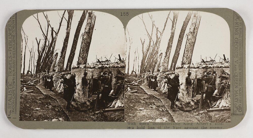 With spirit unconquerable King Albert's soldiers hold line if the Yser against the enemy