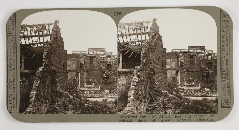 Shattered ruins of Albert, lost and retaken in critical days of great German offensive