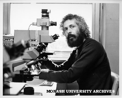 Dr A. Peter Kershaw analysing pollen samples