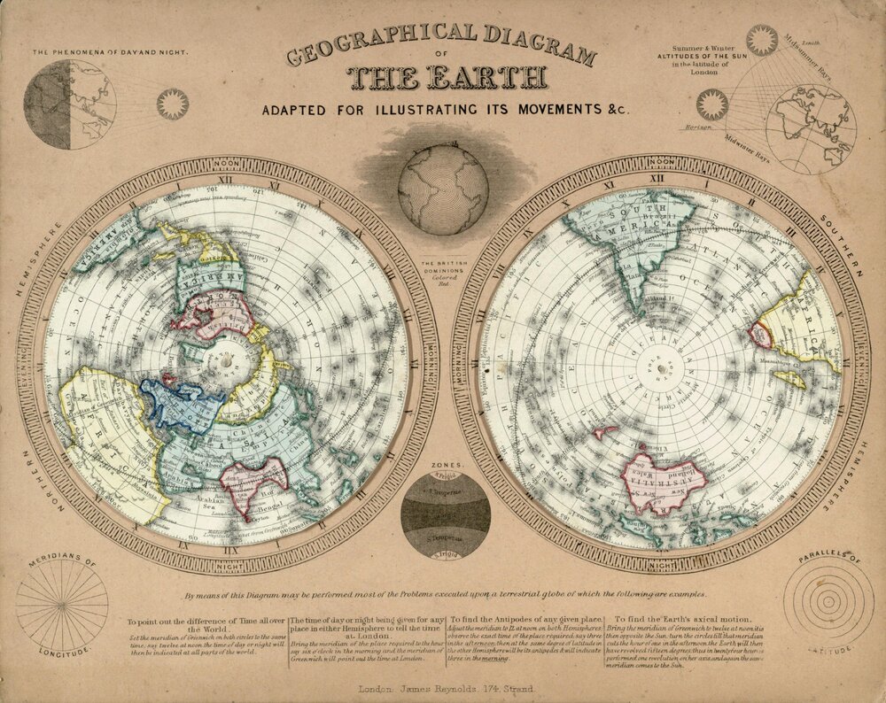 Geographical&nbsp;diagram&nbsp;of&nbsp;the&nbsp;Earth&nbsp;adapted for illustrating its movements &amp; c.