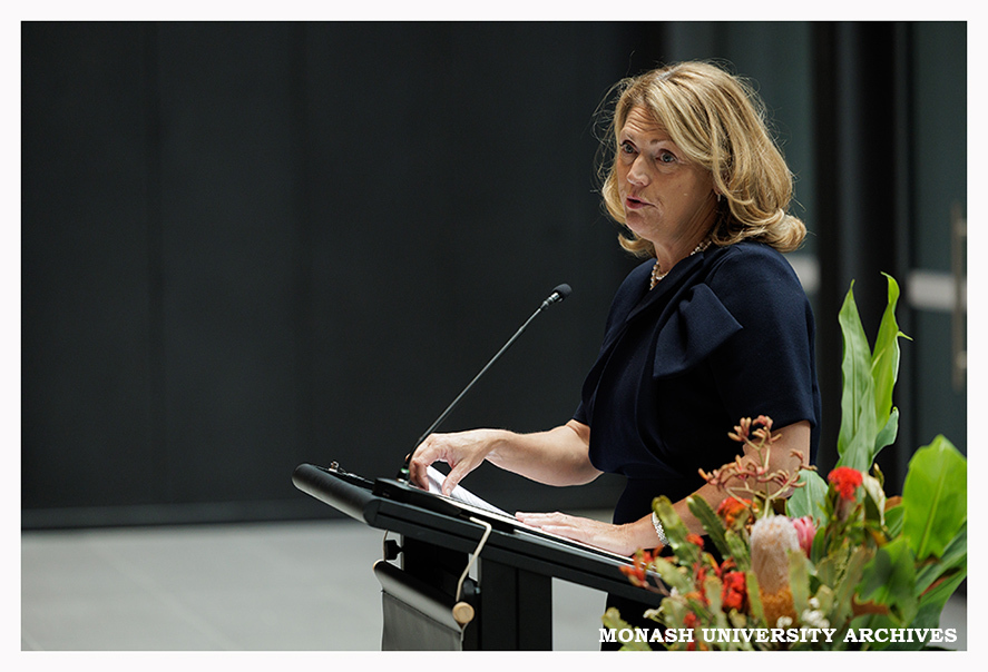 Vice-Chancellor Professor Sharon Pickering speaking at the naming of the Alan Finkel Building for Technology and Design