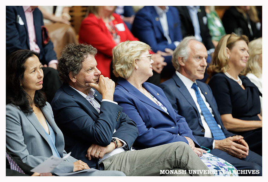 Ms Geraldine Johns-Putra, Mr Simon McKeon, Dr Megan Clarke, Dr Alan Finkel and Vice-Chancellor Professor Sharon Pickering at the naming of the Alan Finkel Building for Technology and Design
