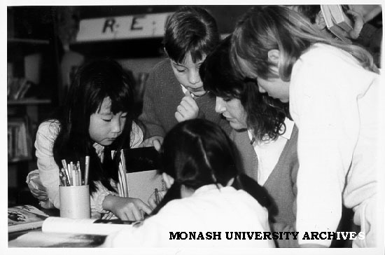 Primary students at Morwell Primary School, subject of research by Japanese Studies Centre