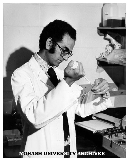 Medical researcher Dr Hatem Salem using aggregometer