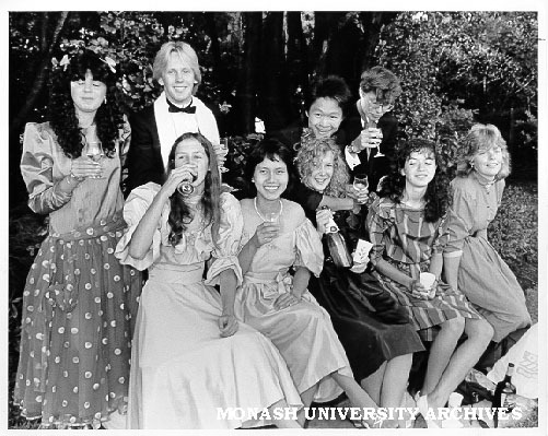 Medical students having Easter party in university gardens