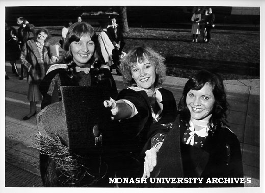 Science graduates with first class honours in Mathematics, from left: Helen Pongracic, Caroline Finch and Julie Ann Noonan