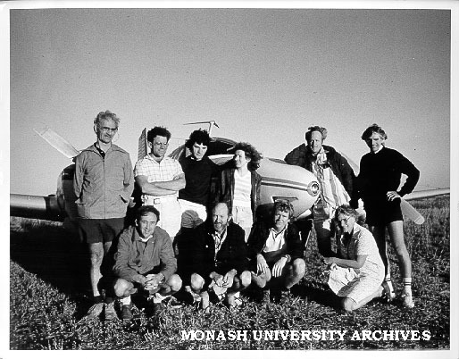 Meteorological expedition to Burketown, from left: (standing) Reg Clarke, Richard Hagger, Jonathan Goodfield, Karen McAndrew, Roger Merridew, Roger Smith, front: Terry Long, Derek Reid, Peter Watterson and Elsje Clarke