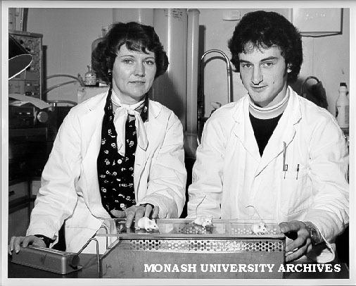 Research assistant Jennifer Staff with honours student Stephen Newton