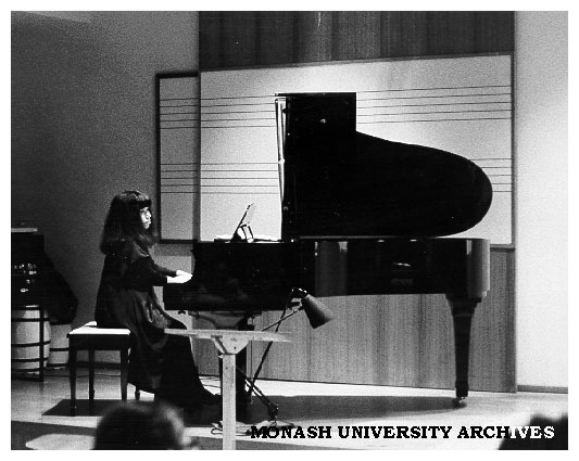 Pianist Shimada Lili at concert in Music department auditorium