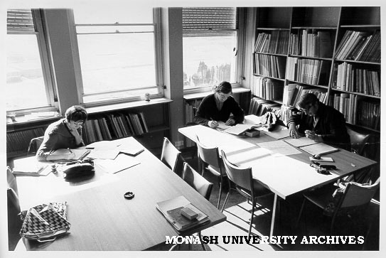 Students in Music reading room
