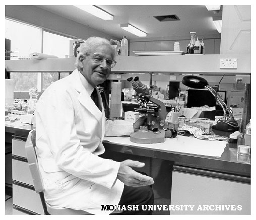 Professor Solly Faine in laboratory