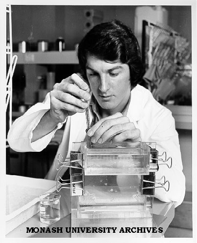Student Bruce Lyon analysing 'Golden Staph' plasma DNA