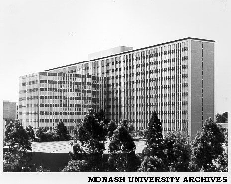 Menzies building from south east, rotunda roof in foreground