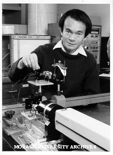 Dr Thang Nguyen adjusting demonstration rig