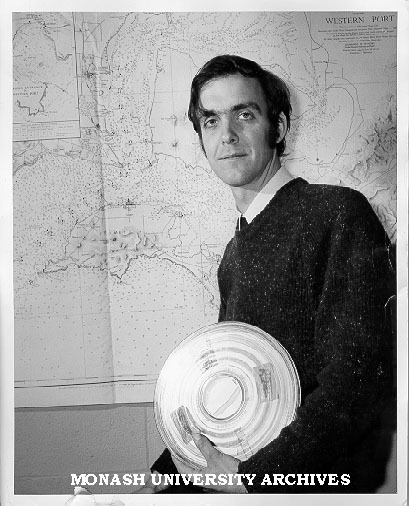 Dr Jon Hinwood, with tidal data on Westernport Bay