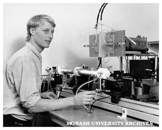 Student Alf Anders operating room temperature laser