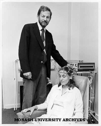 Dr John Tiller of Psychological Medicine at Prince Henry's, demonstrating biofeedback