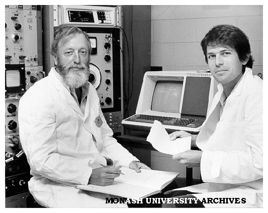 Reader Dr Bill Webster (left) with visiting French researcher Dr Jacques Serviere