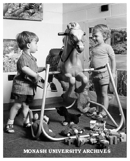 Tim Johnson (left) and Tom Davies in Psychology department playroom