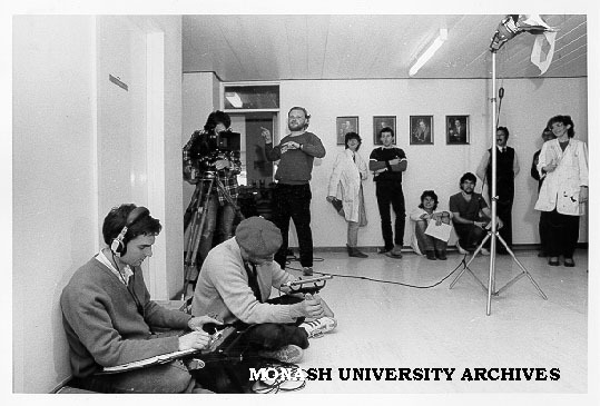 Crew from Warhead Films setting up in Chemistry foyer