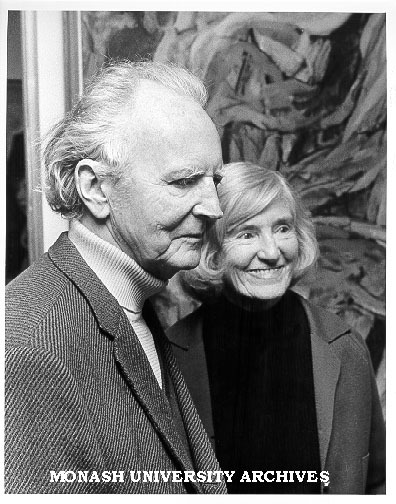 Artist Noel Counihan and his wife at opening of 'Dreams, Fears and Desires' exhibition