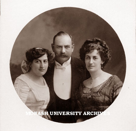 Family portrait, Sir John Monash, wife Victoria and daughter Bertha, London, 1910