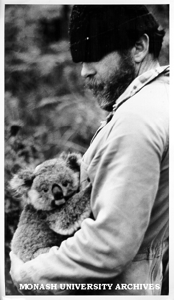 Zoologist Roger Martin and friend, Phillip Island