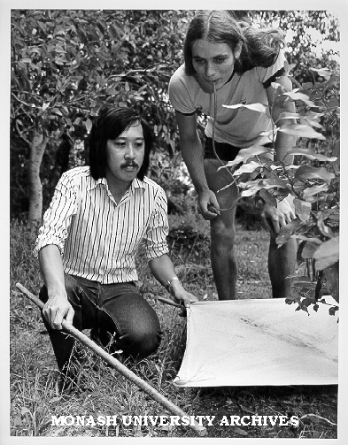 Dr Alan Yen (left) and student Alan Andersen collecting insects