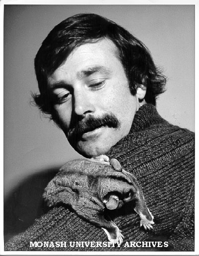 Researcher Graeme Suckling with sugar glider