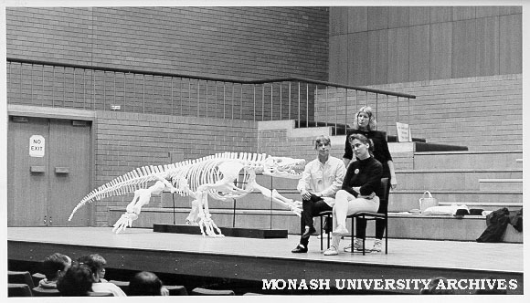 Giant goanna 'Megalania', on show in Robert Blackwood Hall