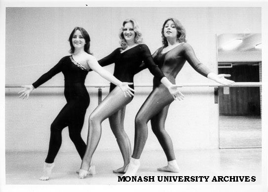 Modern Dance Group rehearsing for 'Instep 80', from left: Linda Goldsmith, Kathryn Hulyer, and Marilyn Capper
