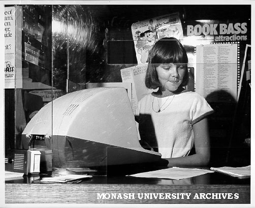 Wendy Grouby operating box office BASS terminal